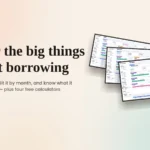 Sinking funds guide banner with the debt, savings and budget pages of a spreadsheet planner
