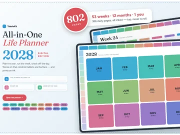 All-in-One Life Planner 2028 hyperlinked digital planner